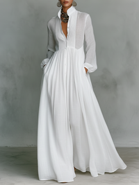 Isaline | Robe élégante à bouton unique