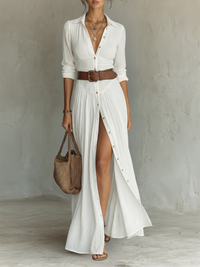 Soraya | Robe longue chic en lin naturel